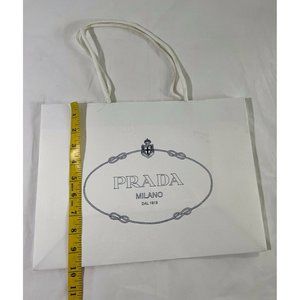 Prada Paper Reusable Shopping Bag  White 9.6" x 13.6 " x 5.5"